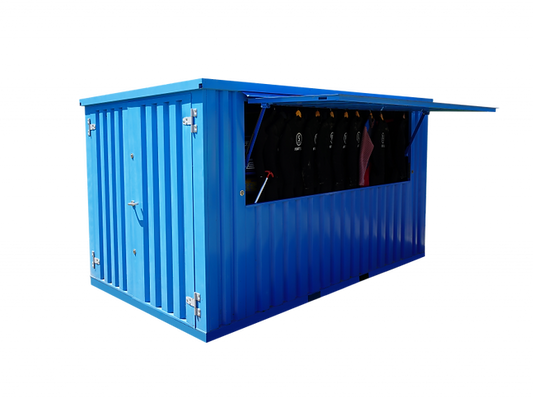 XL faltbarer Barbehälter 4 x 2 Meter Blau RAL 5012